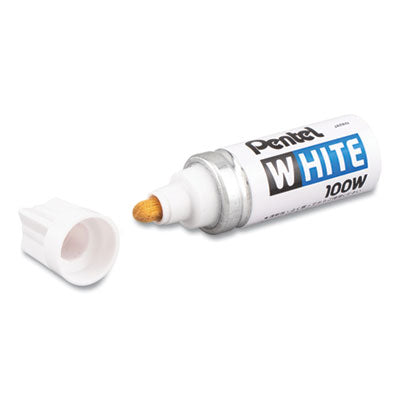 Pentel White Permanent Marker, Broad Bullet Tip, White